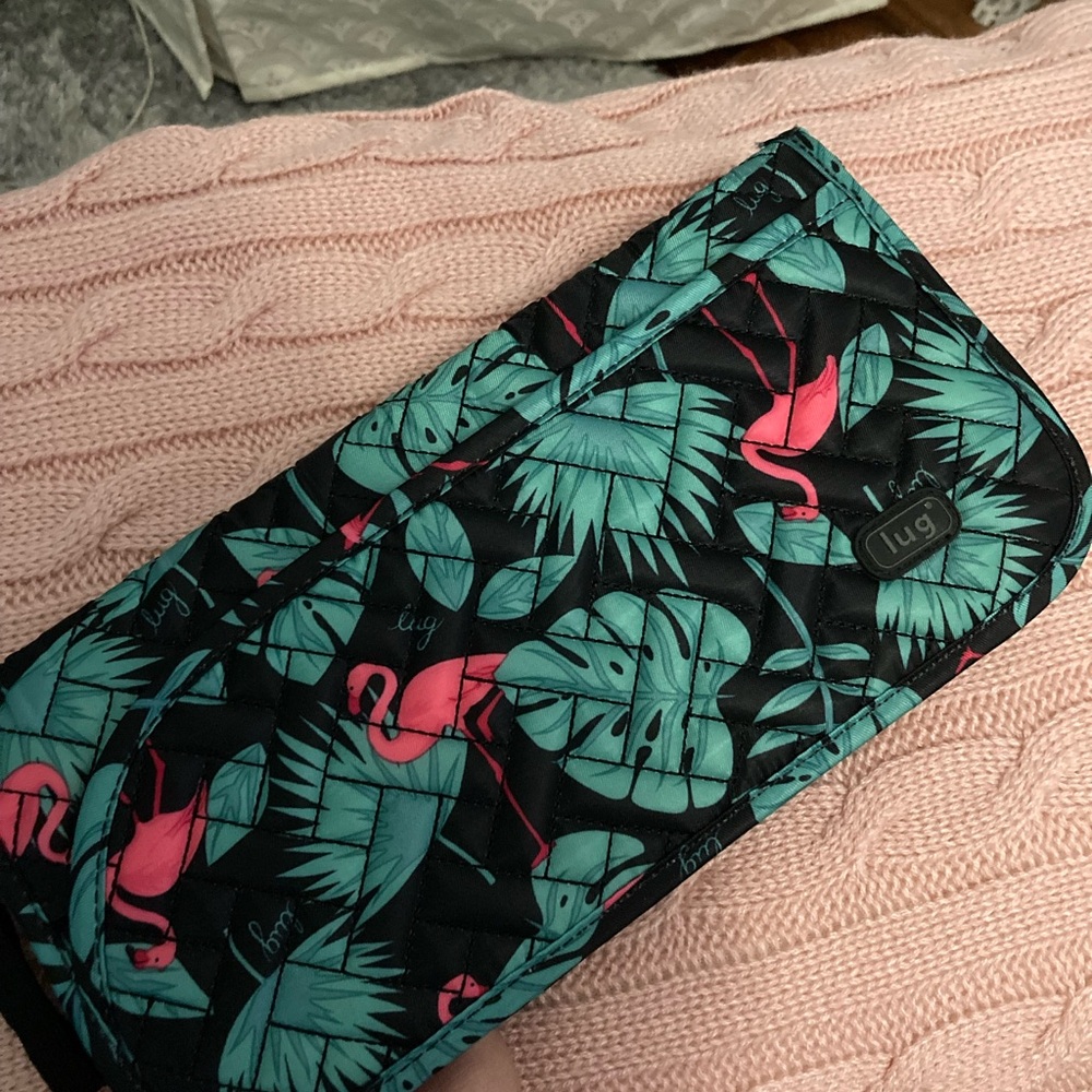 Lug Flamingo and leaf pattern travel organizer